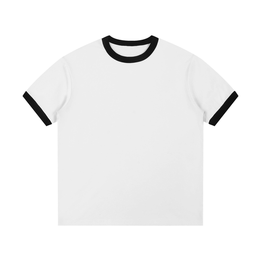 Contrast Edge Ribbed Crewneck T-Shirt