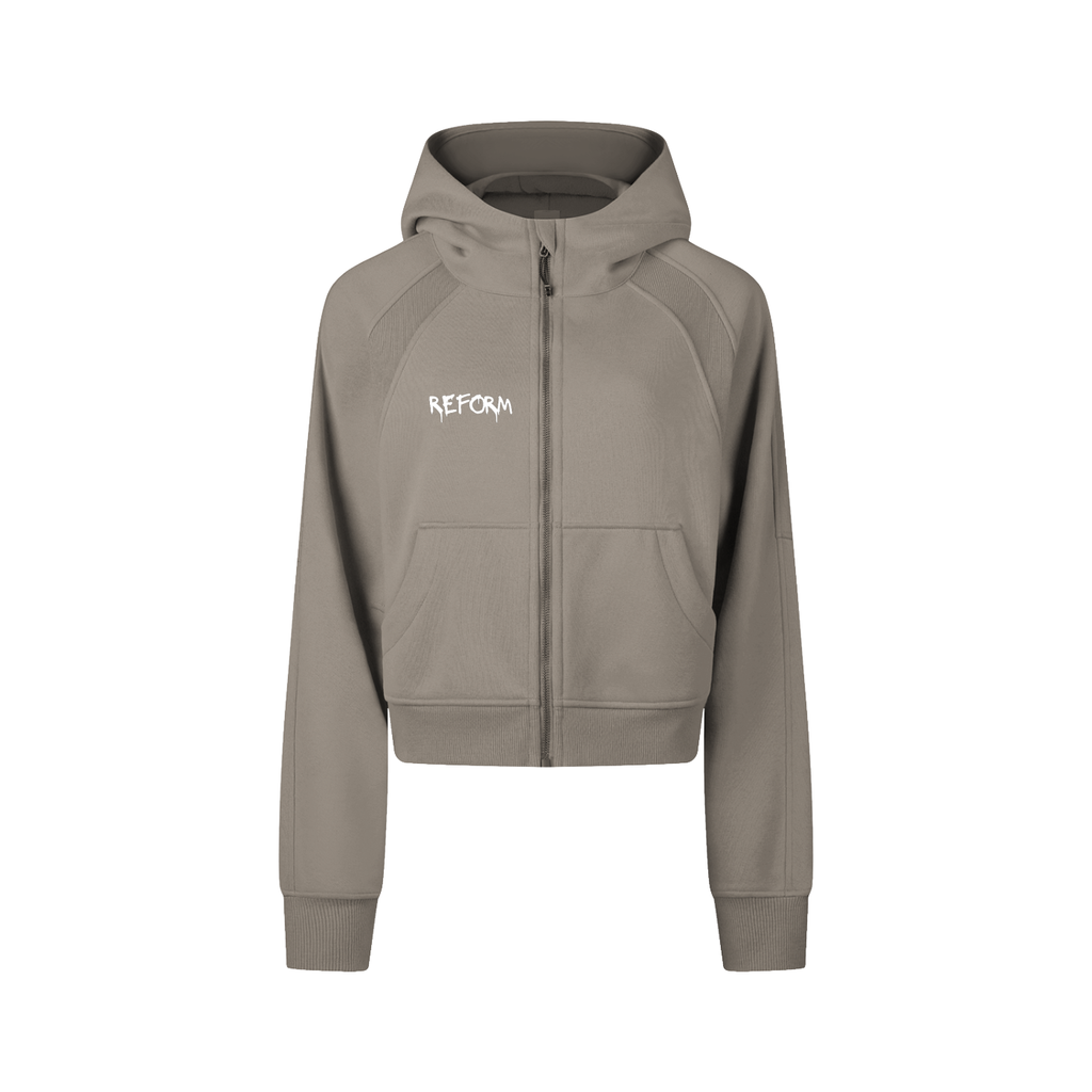 Cropped Zip-Through Hoodie