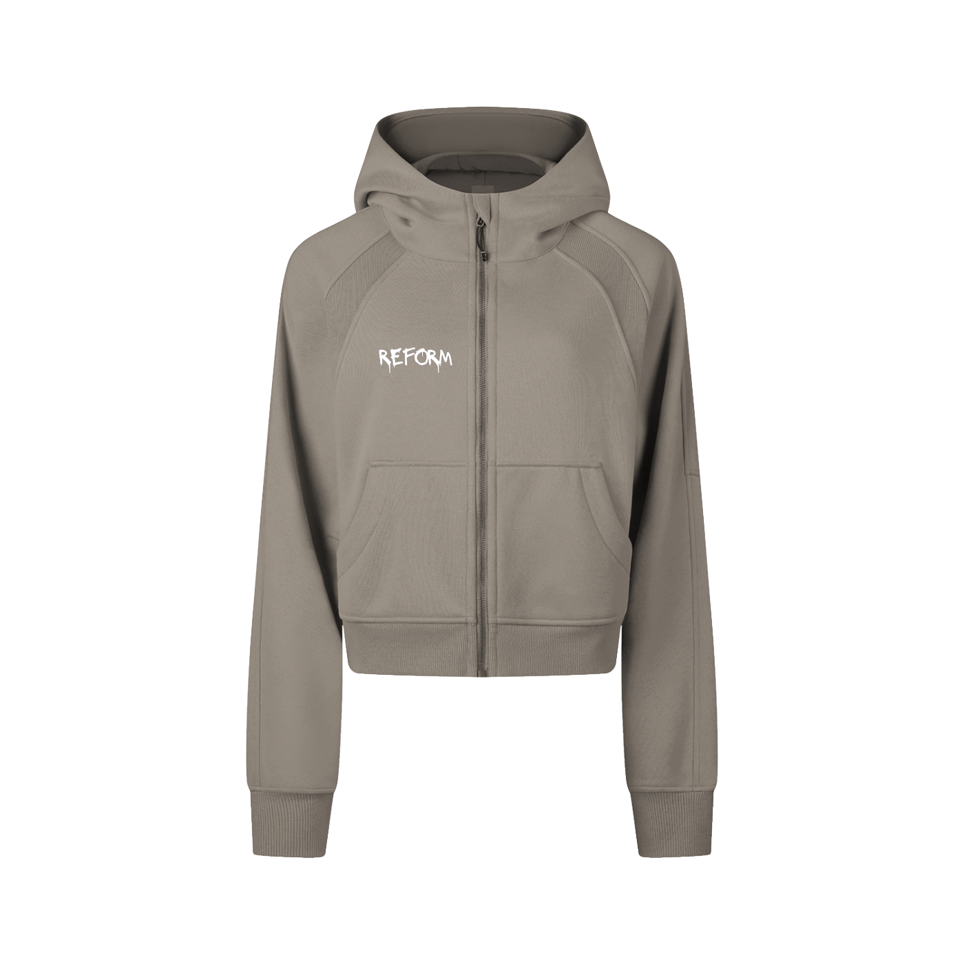 Cropped Zip-Through Hoodie