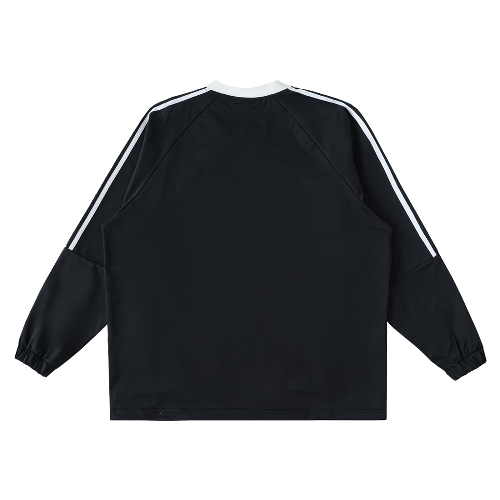 Color-Block V-Neck Long-Sleeve T-Shirt