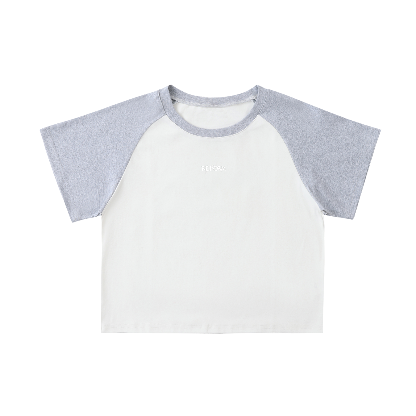Color-Blocked Raglan Sleeve Crop Top