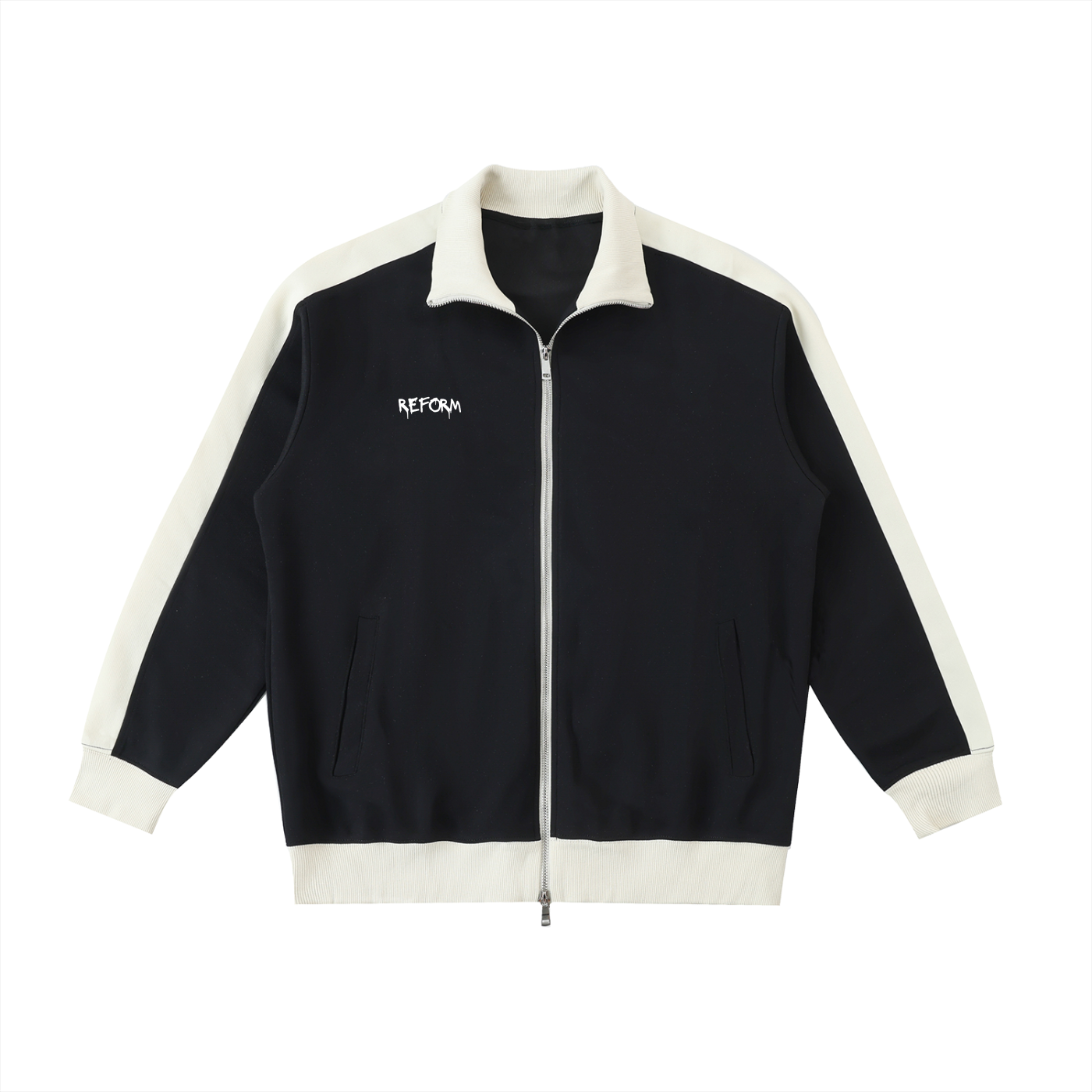 Contrast Trim Stand Collar Jacket