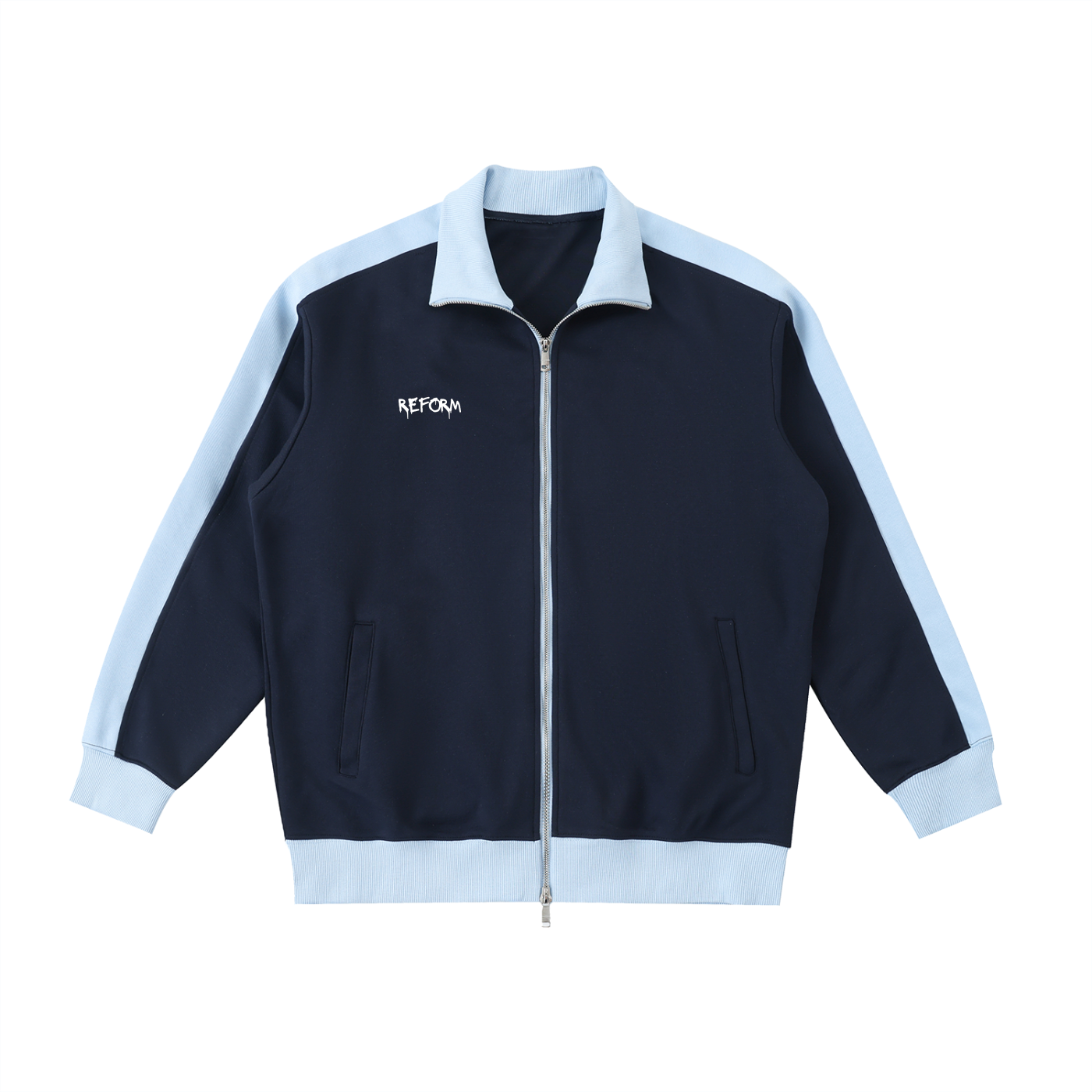 Contrast Trim Stand Collar Jacket