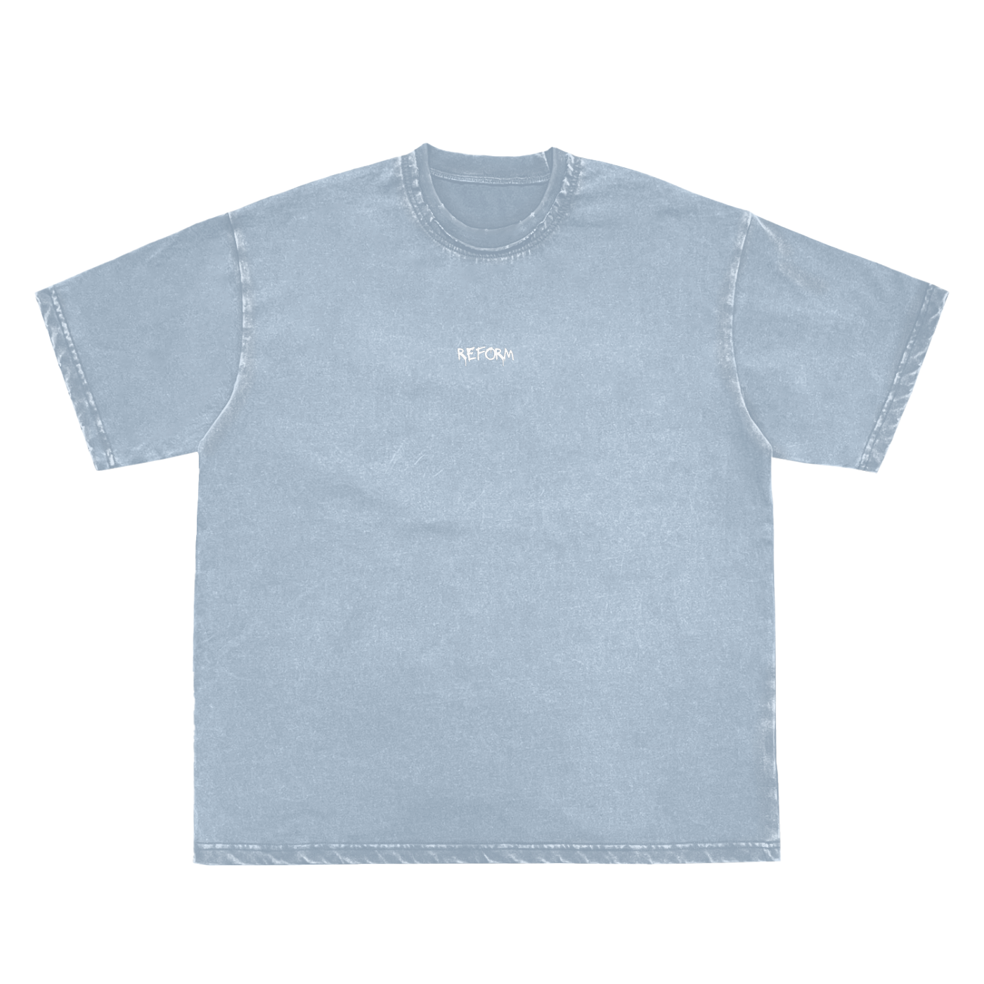 Double Neckline Scattered T-Shirt - 250 GSM