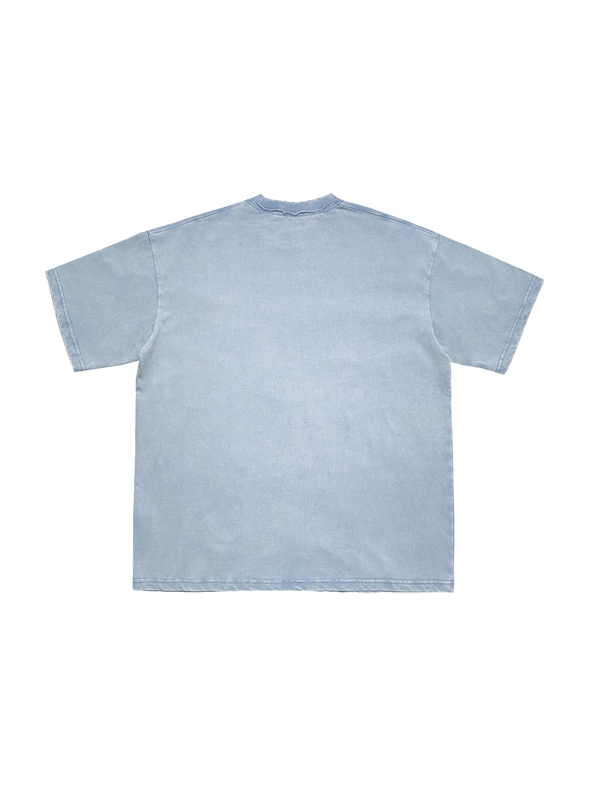 Double Neckline Scattered T-Shirt - 250 GSM