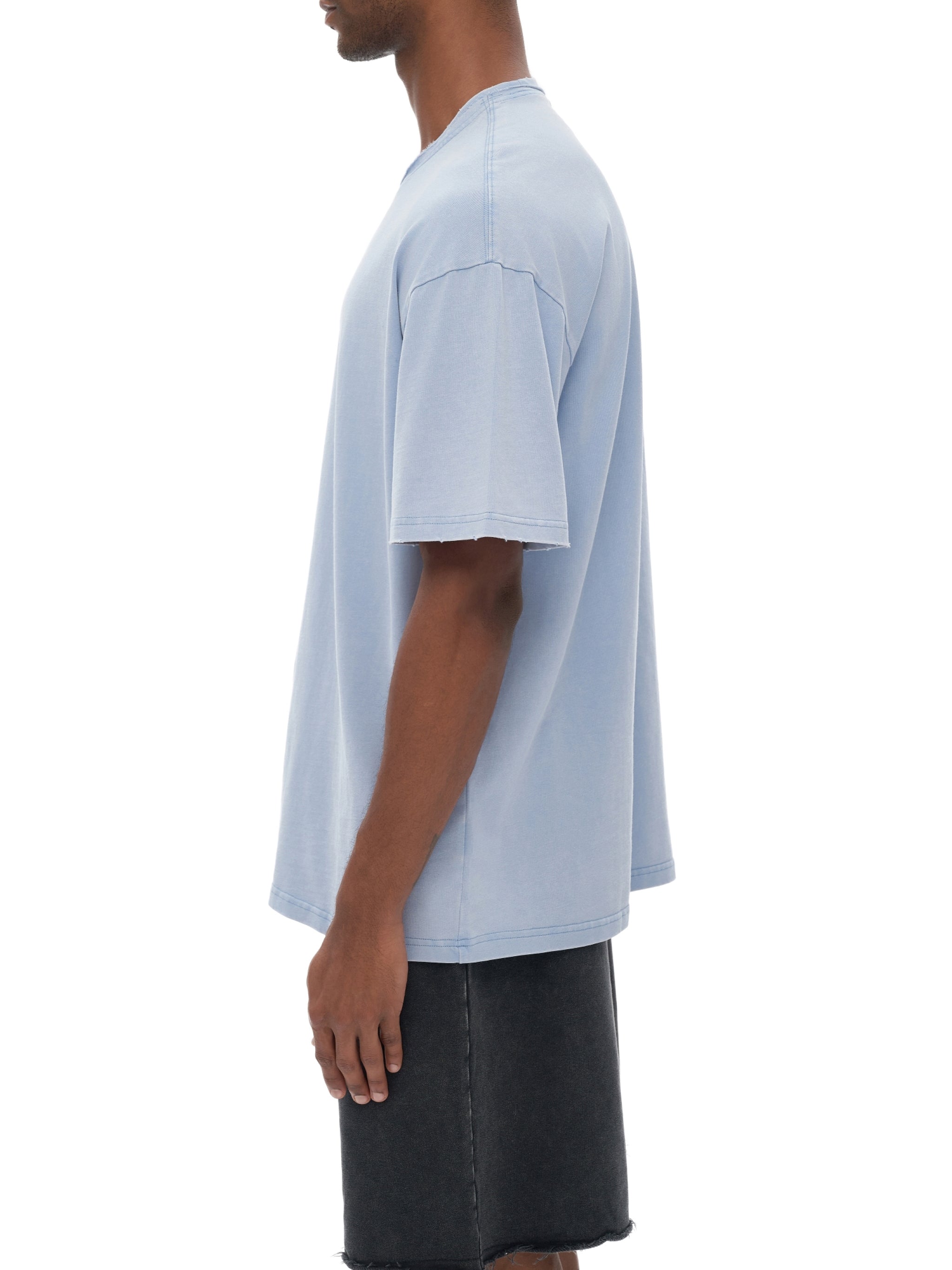 Double Neckline Scattered T-Shirt - 250 GSM