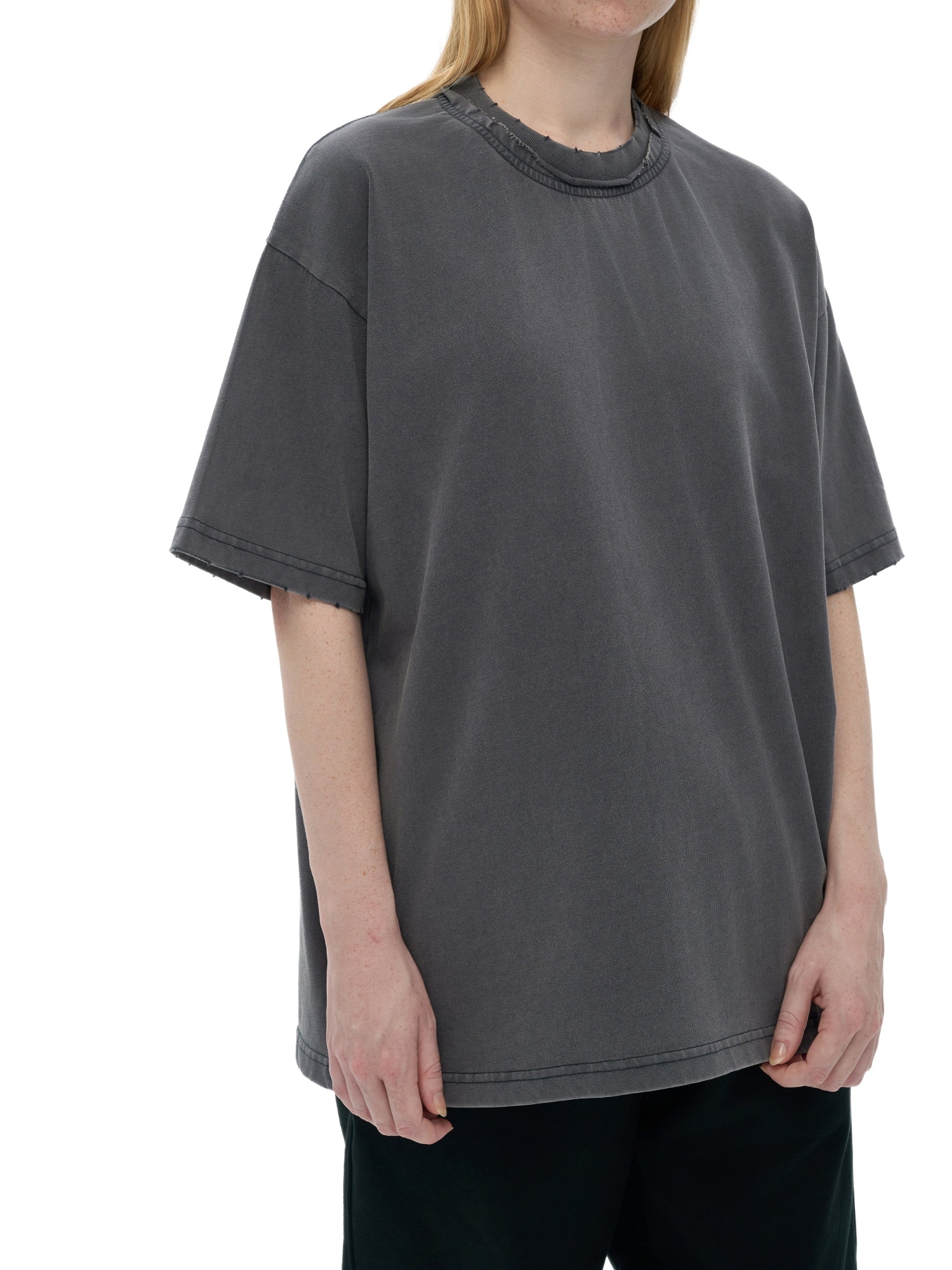 Double Neckline Scattered T-Shirt - 250 GSM
