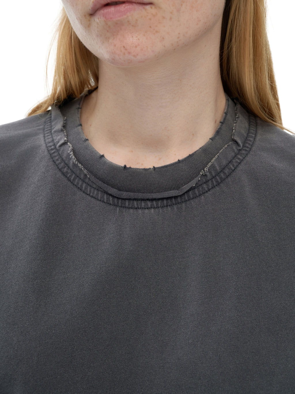 Double Neckline Scattered T-Shirt - 250 GSM