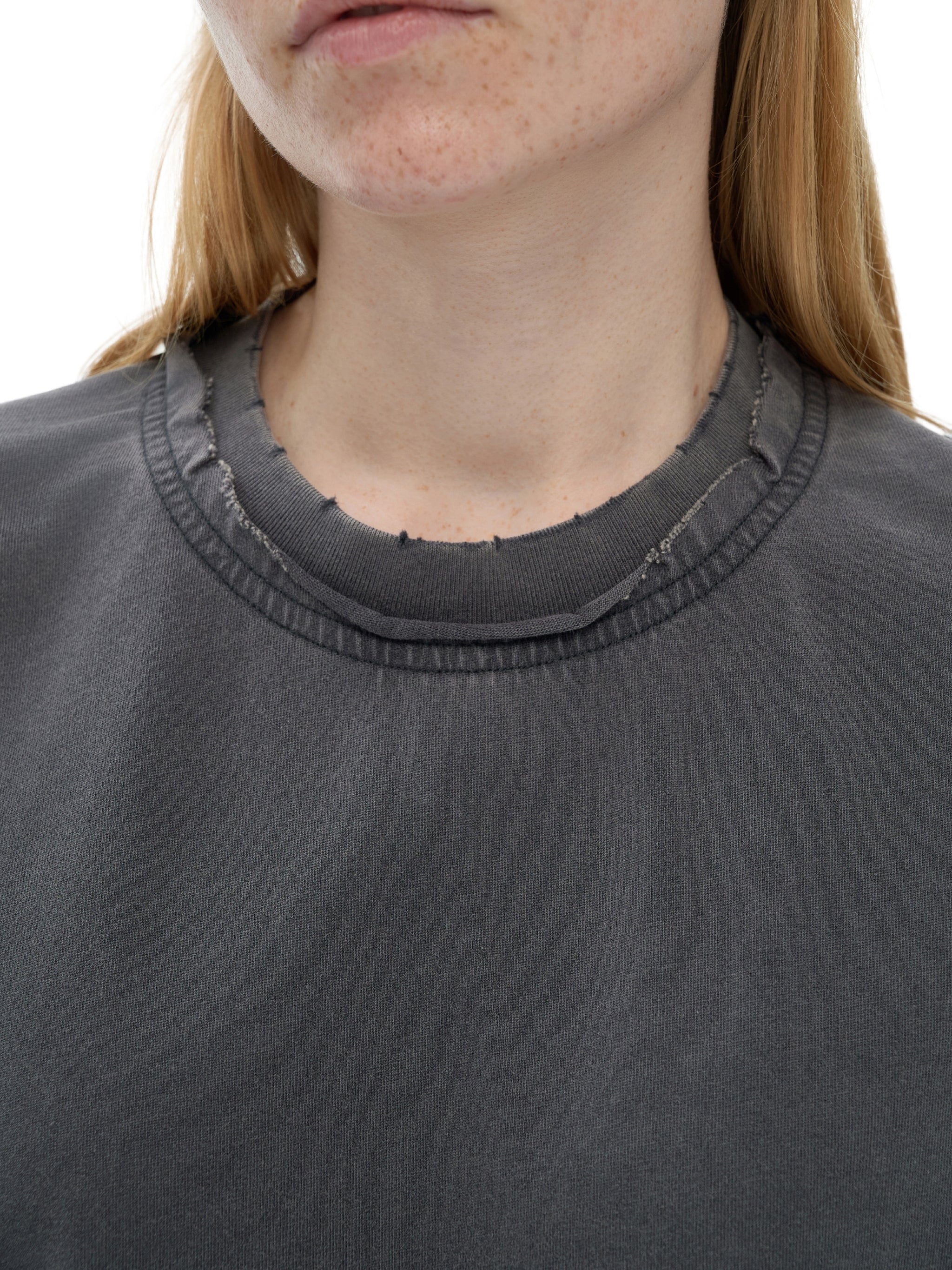 Double Neckline Scattered T-Shirt - 250 GSM