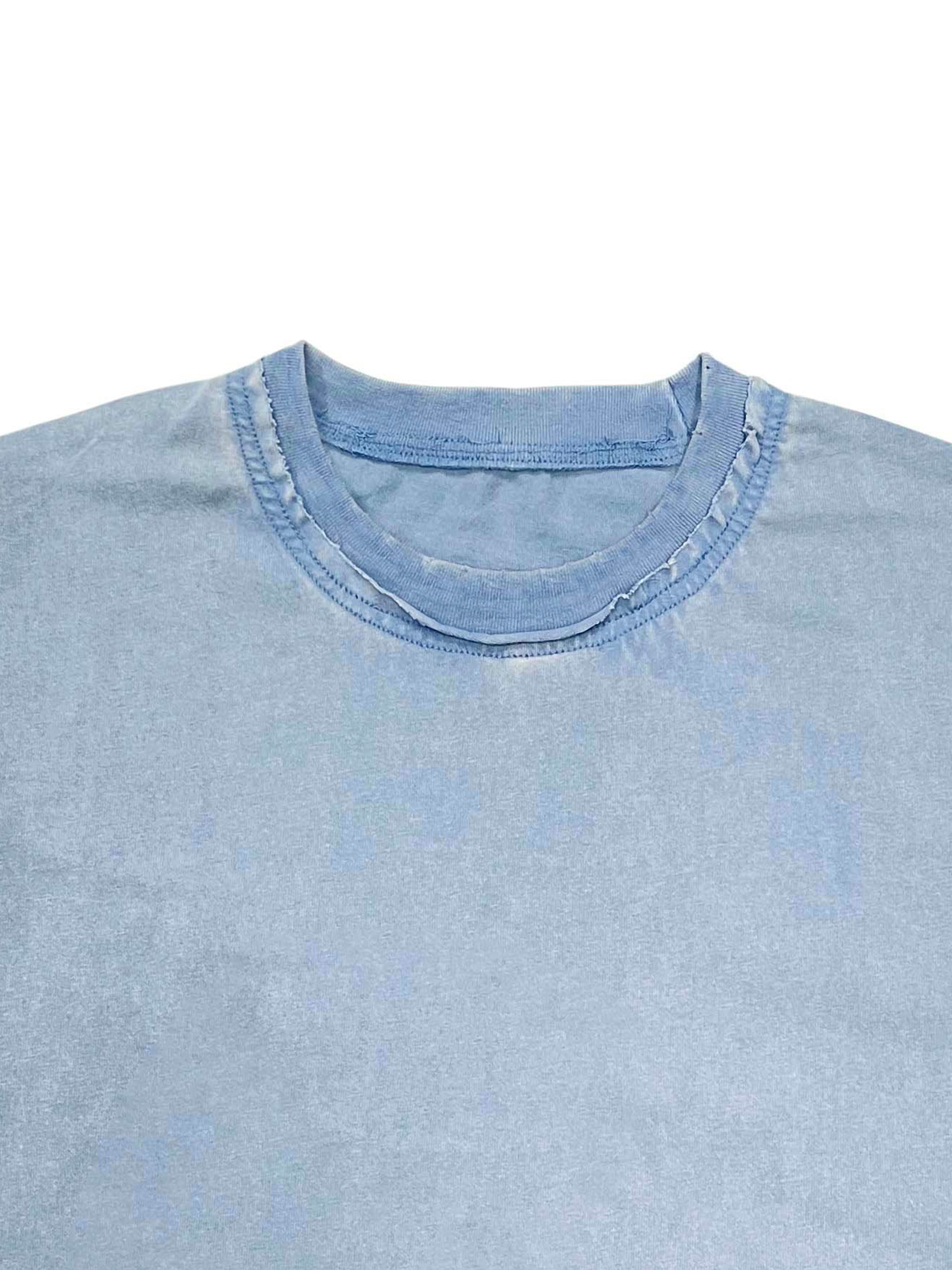 Double Neckline Scattered T-Shirt - 250 GSM