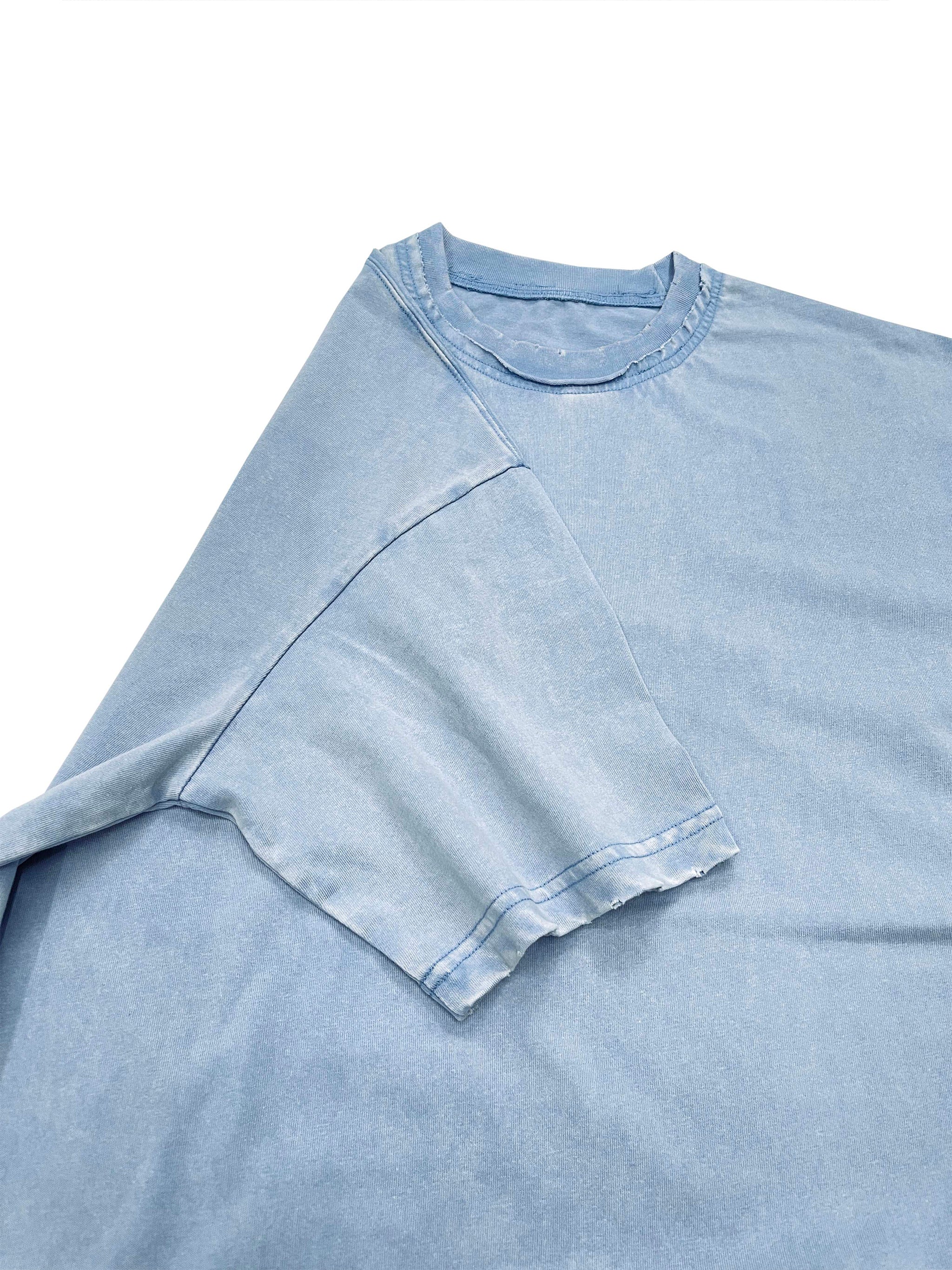 Double Neckline Scattered T-Shirt - 250 GSM