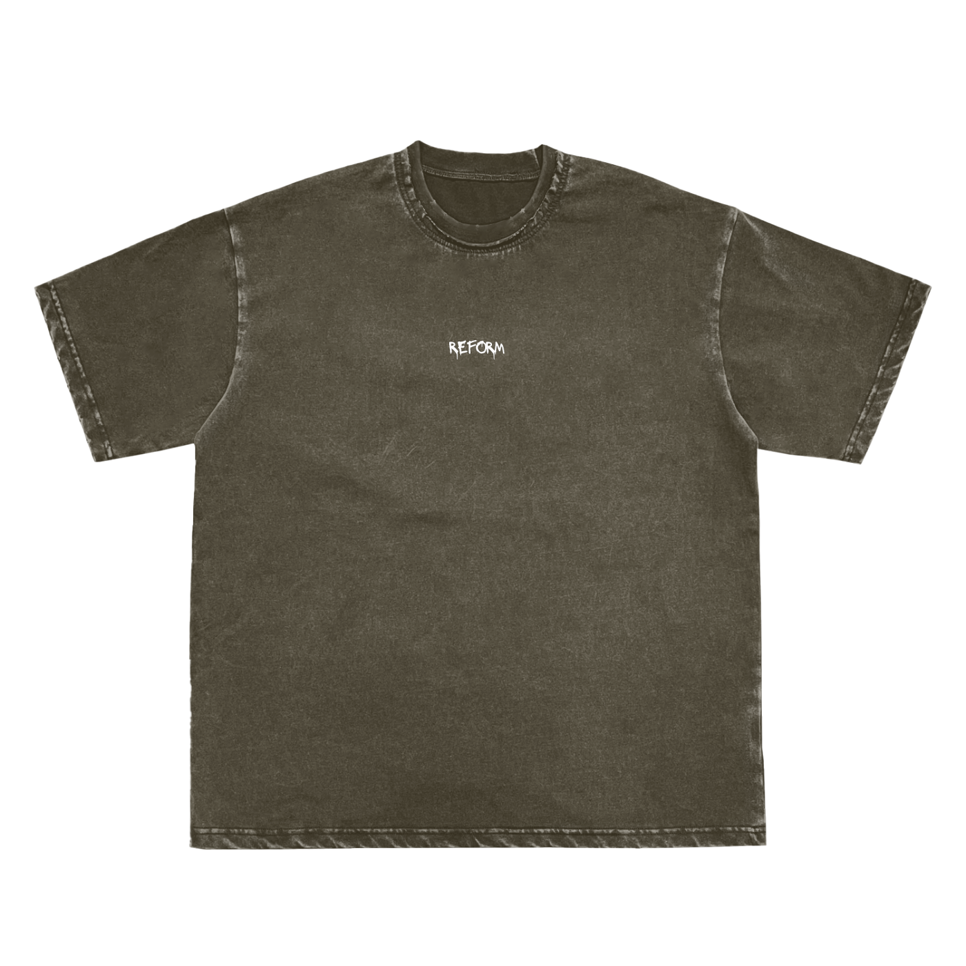 Double Neckline Scattered T-Shirt - 250 GSM