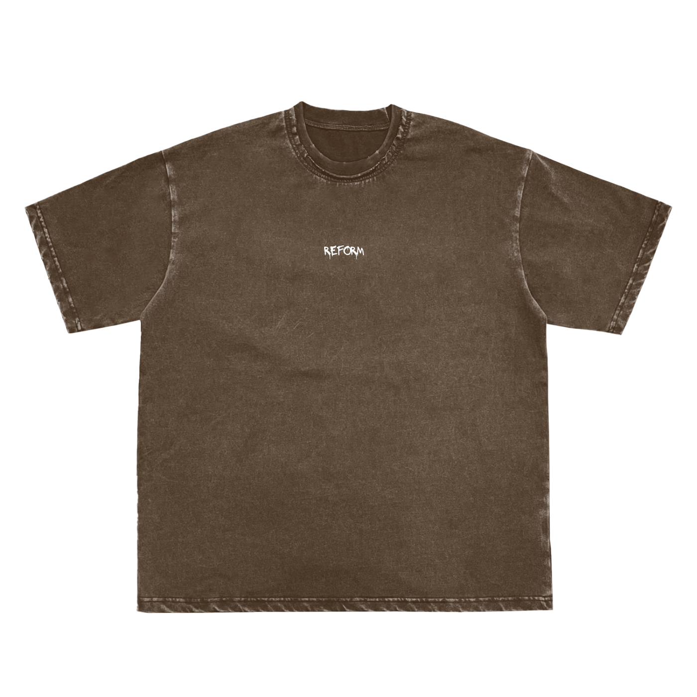 Double Neckline Scattered T-Shirt - 250 GSM