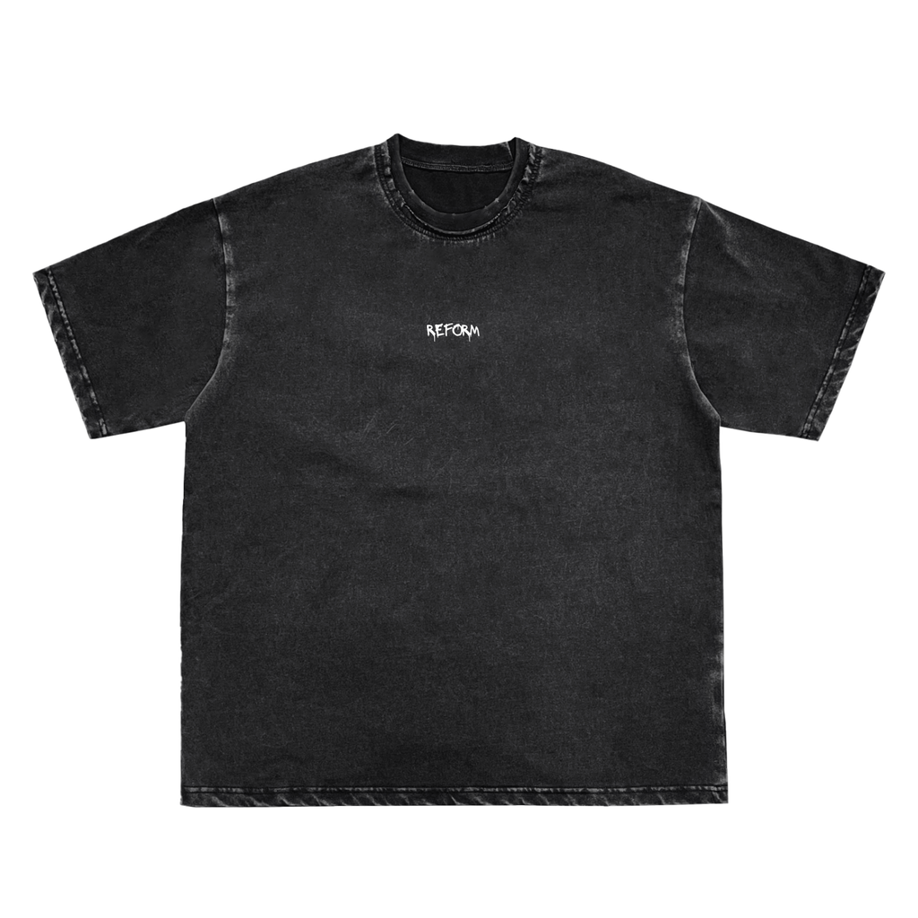 Double Neckline Scattered T-Shirt - 250 GSM