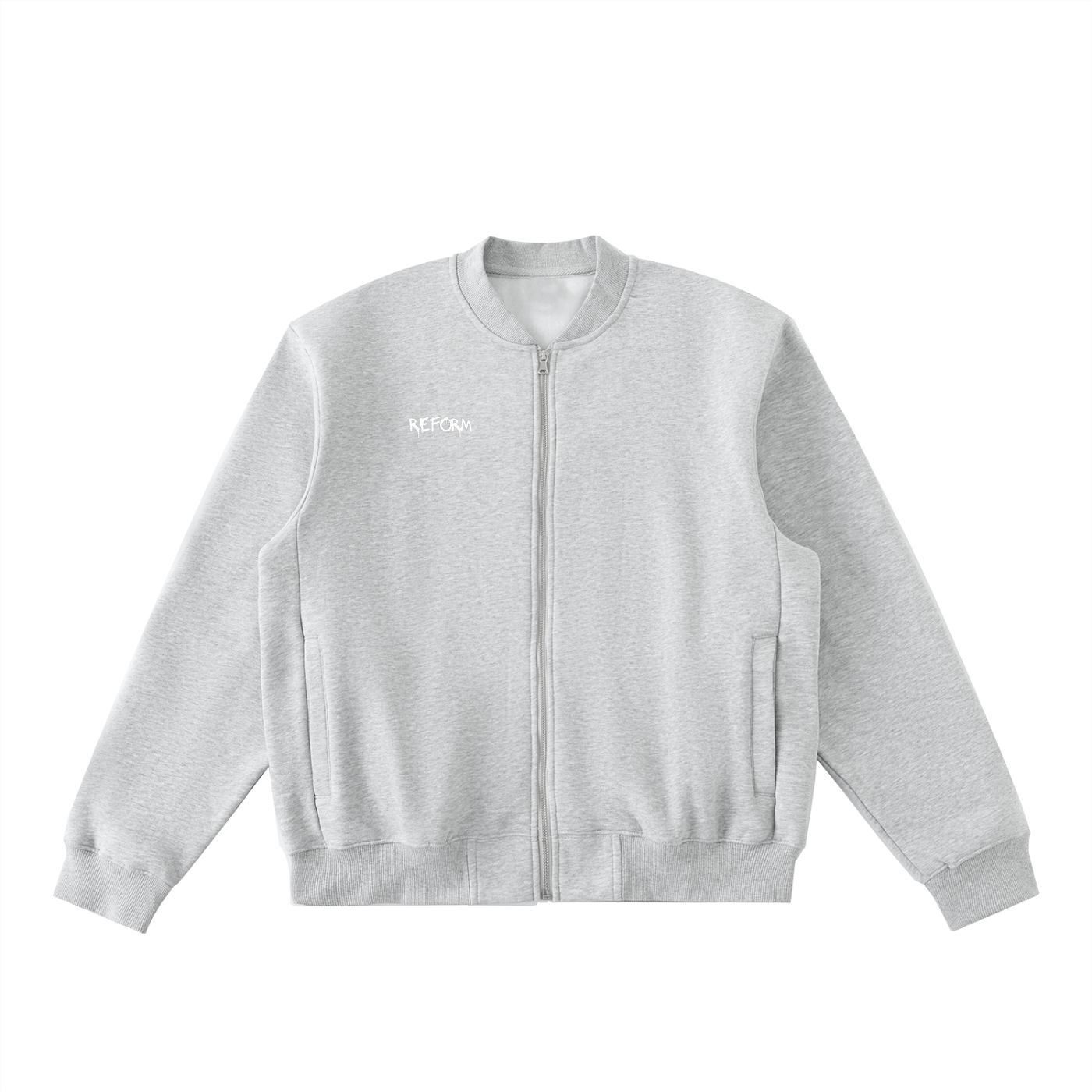 Essential Zip-Up Fleeced Varsity Jacket