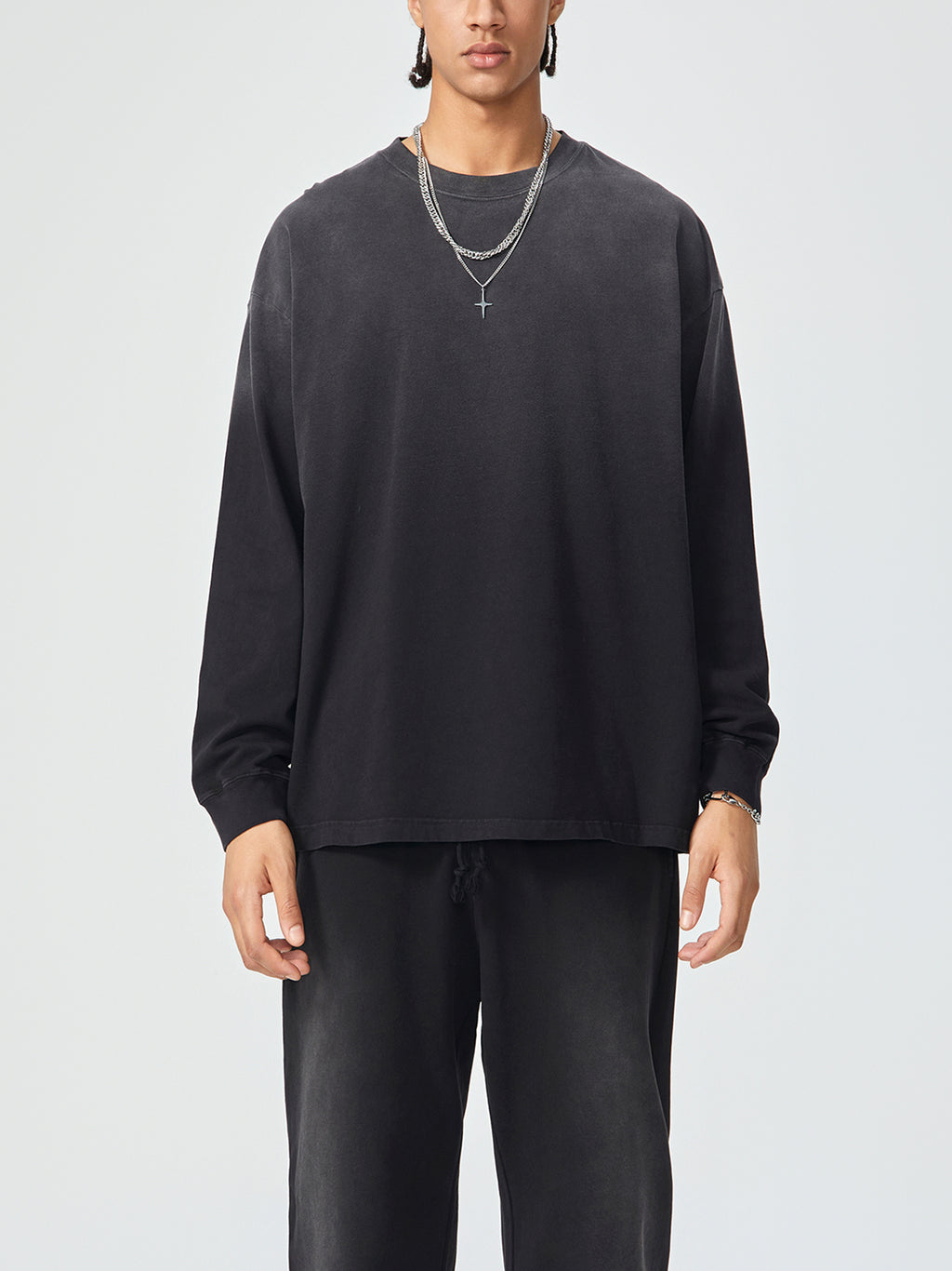 Gradient Vintage Washed Long Sleeve Tee - 270 GSM