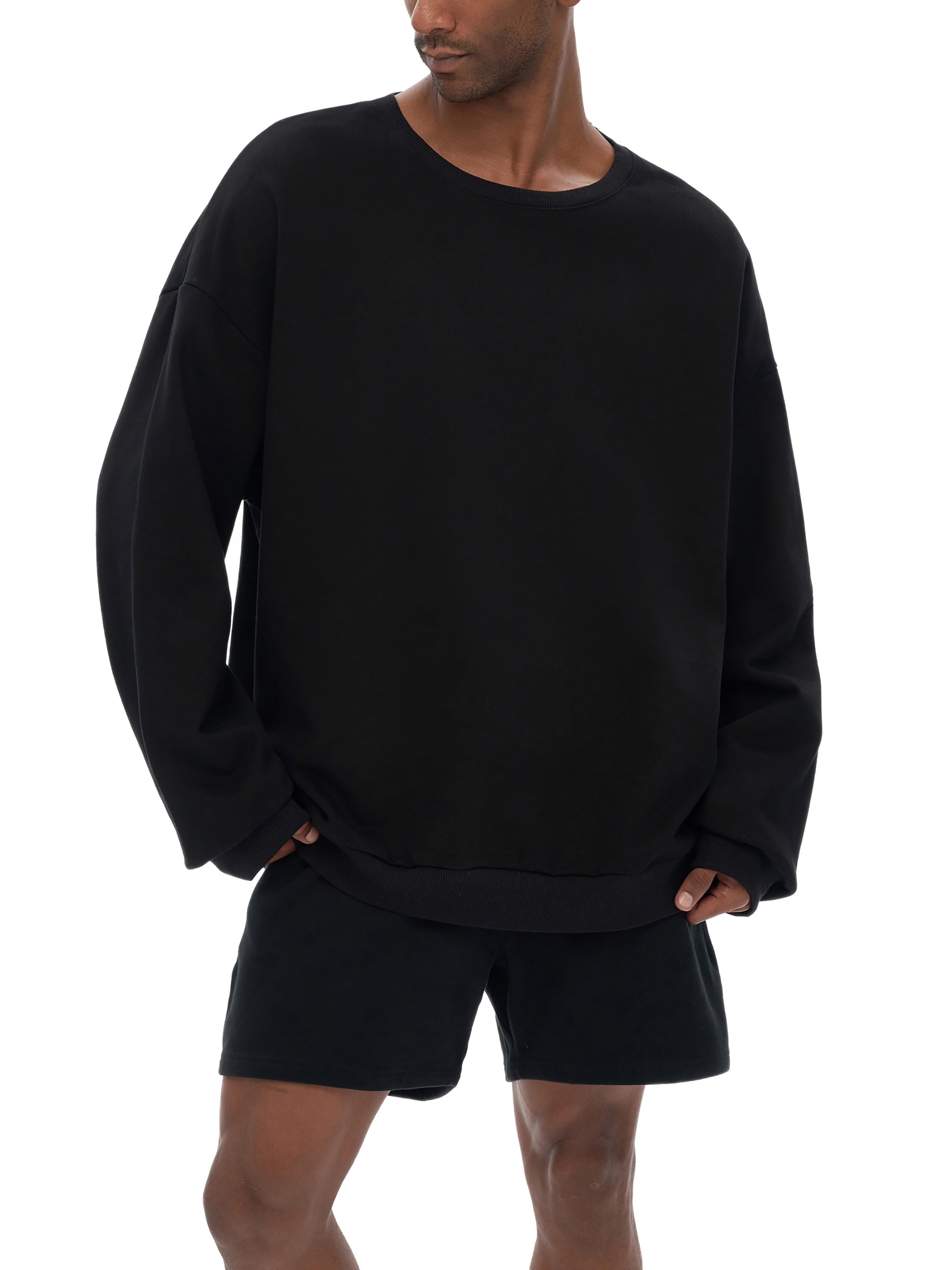 Unisex Drop Shoulder Oversized Fleece Sweatshirt