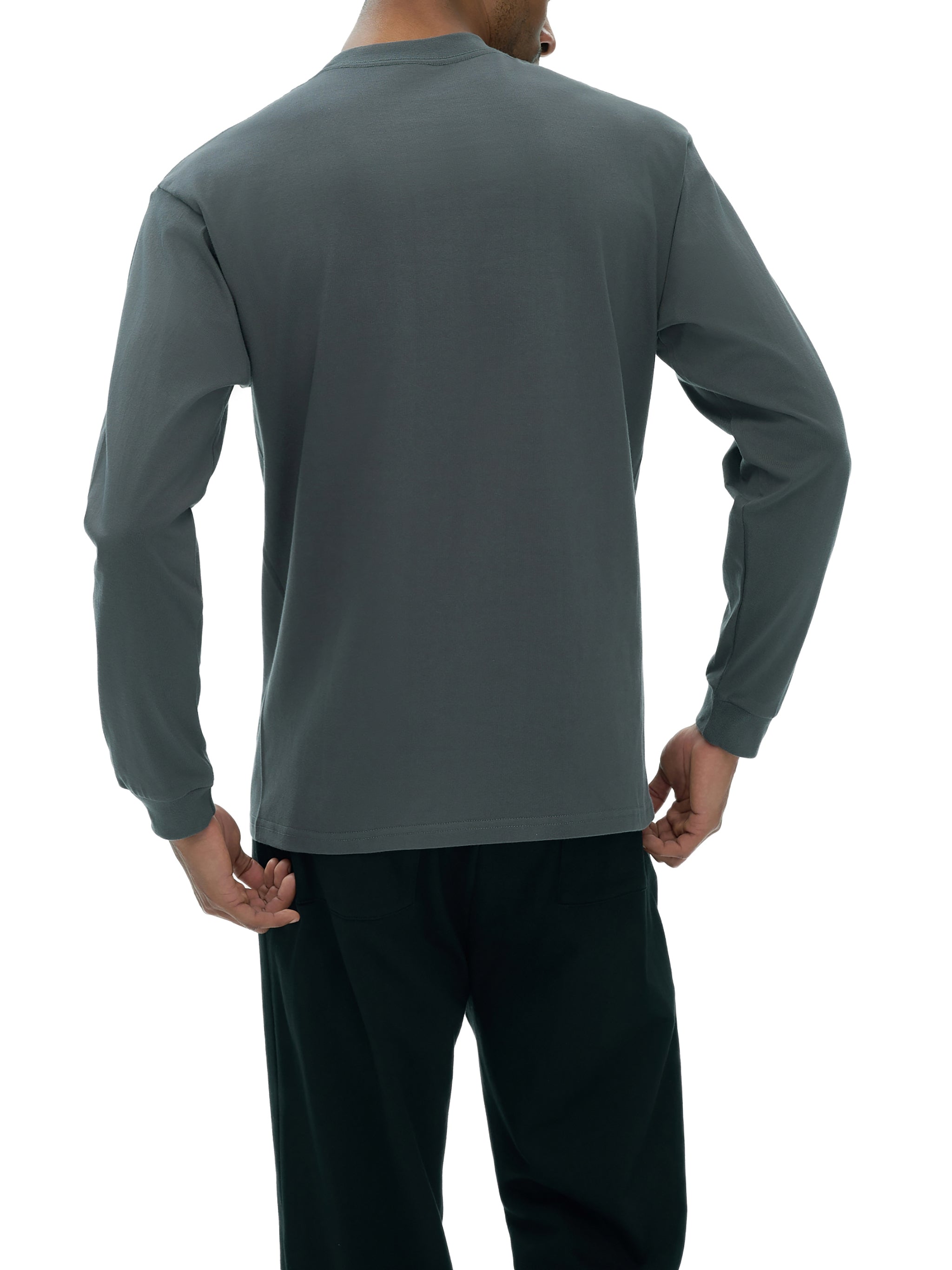 Heavyweight 100% Cotton Drop Shoulder Long Sleeve Shirt - 270gsm