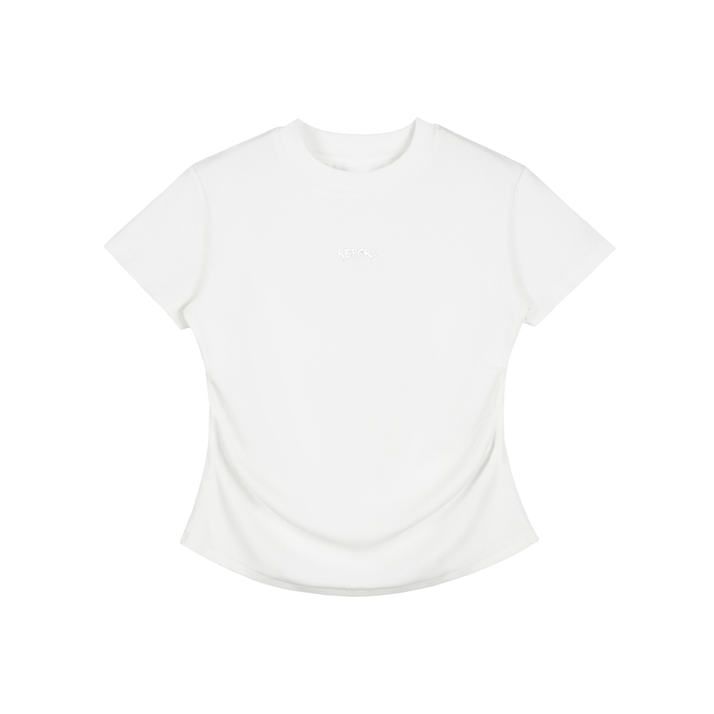 Vintaged-Wash Bodycon Cotton T-Shirt